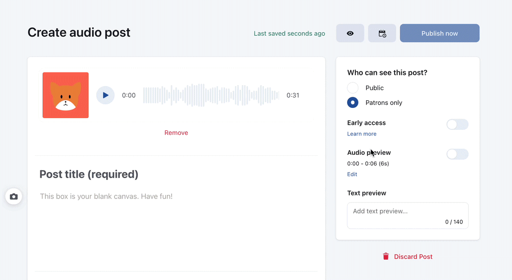 Share my audio files with patrons – Patreon Help Center