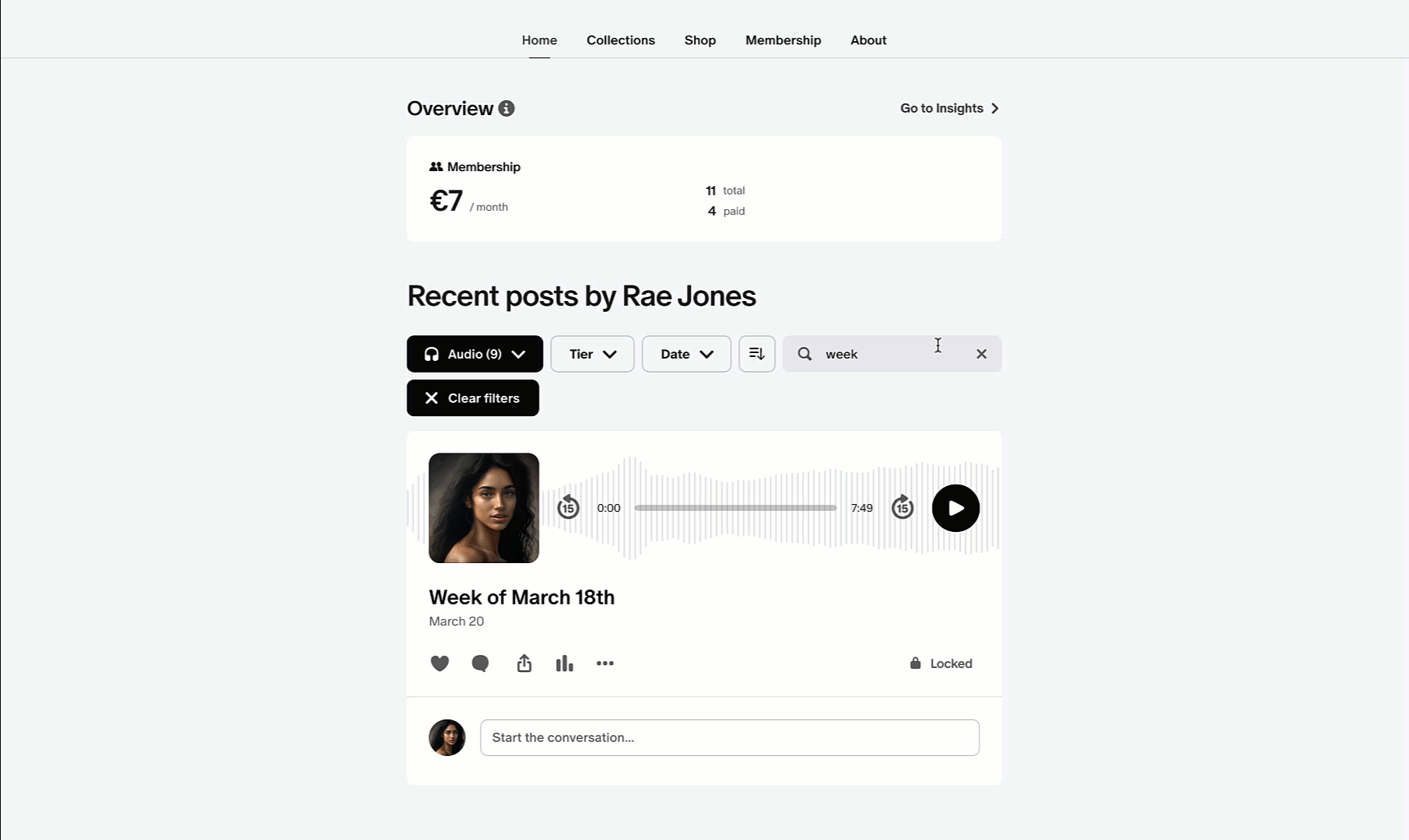 GIF shows the instructions to create a clip for a post published before May 2024. 