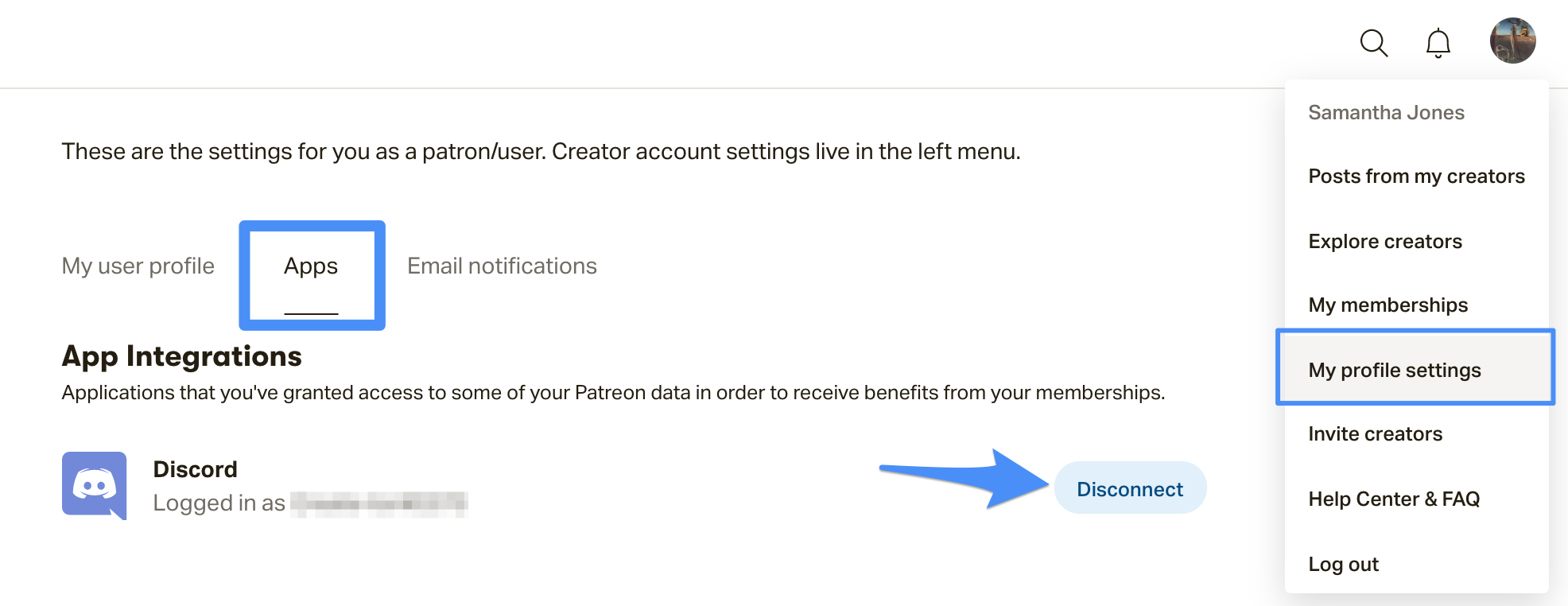 how to link patreon to discord