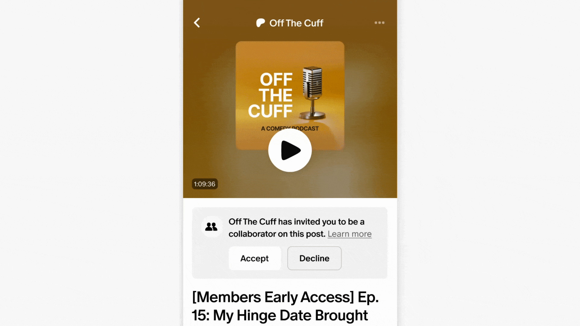 Accetta un invito a collaborare